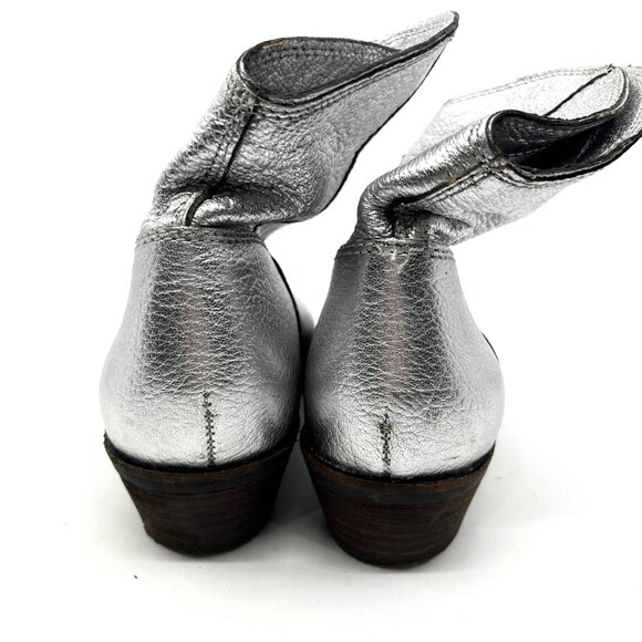 Nicole Leather Metallic Silver Boots - Picture 5 of 6